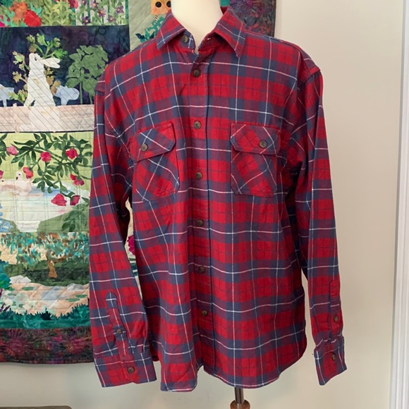 Jacks MFG. Heritage Flannel in red blue plaids L - Picture 1 of 6